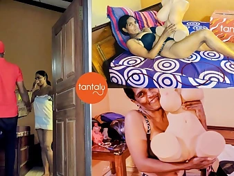 Observe Desi Tamil Divorce Cougar get a surprise from a Tantaly Bang-out Chick