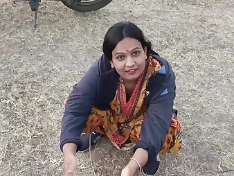 Courageous Indian Couple Poking Outdoor In Open Jungle