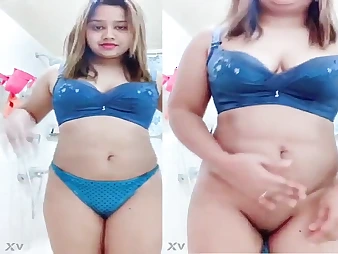 Indian teen with hairless pussy with an increment of shaved twat heavens webcam