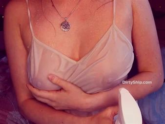 Clammy T-shirt Defiant Dump Film over - ASMR with a naughty weave