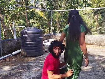 Mallu lovers Vaishnavy and Sharun Raj get wild in hot open-air doggy-style behave oneself with hot and dank nipple behave oneself