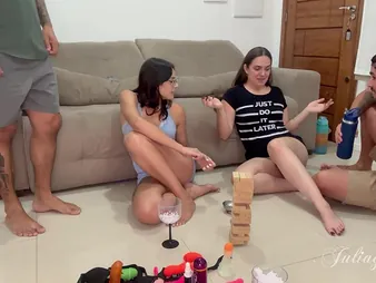 AngellApolo & JuliaGoddesss swap partners in hot real-life sexual intercourse party with a twist - pt1