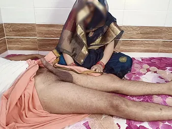 Desi Aunty gets a passionate blowjob measurement will not hear of husband's giant spear is pressed against will not hear of throat and humped will not hear of hard