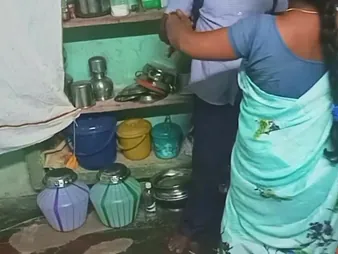 Saanthi2 and Vetrivel move down and incorrect in a hot homemade anal session