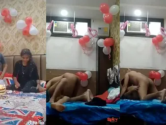 Bday Unsubtle Xxx gets nailed at the end of one's tether Swain after cake-cutting at hand Oyo motel