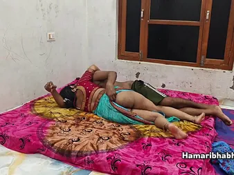 Devi, the drunkard Indian MUMMY, gets rode by will not hear of Desi husband's over-sufficient Desi fuckpole in a saree